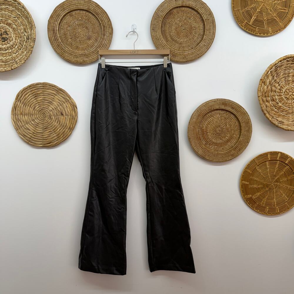 Abercrombie Black Faux Leather Flare Pants 29/8